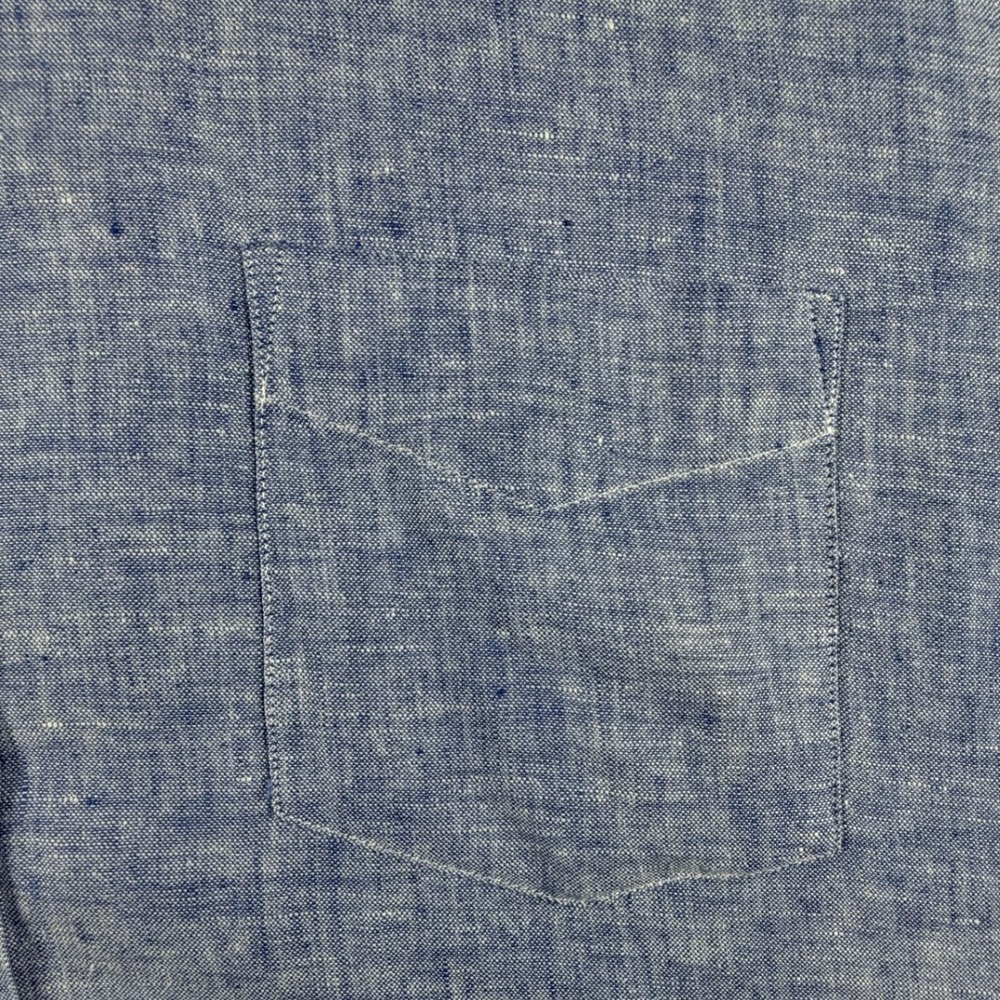 UNTUCKit Mens XXL Relaxed Fit 100% Linen Button Down Shirt Blue Long Sleeve - Picture 7 of 10
